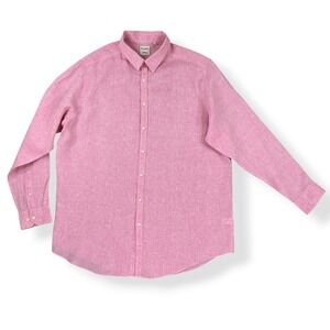 Murano Baird McNutt Shirt Men Size 2XT Pink Collared Long Sleeve Button Linen